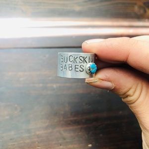 Buckskin Babes Genuine Turquoise Adjustable Ring